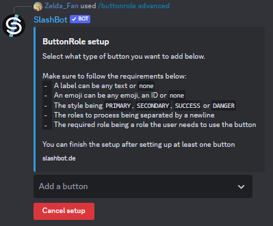 ButtonRole Advanced Panel