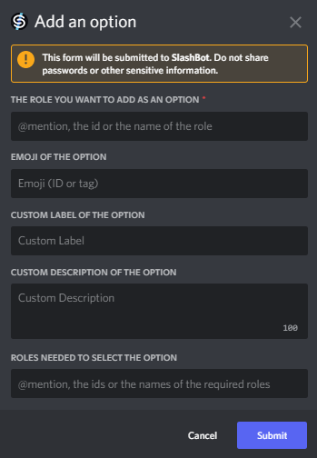 DropdownRoles Modal